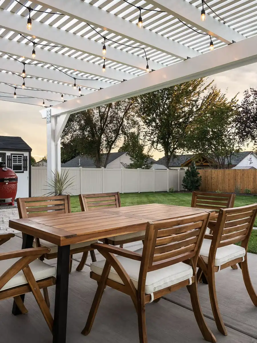 Modern aluminum pergola designed to enhance outdoor living spaces with adjustable shade