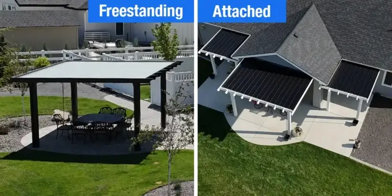 Attached vs freestanding patio covers comparison for backyard shade planning