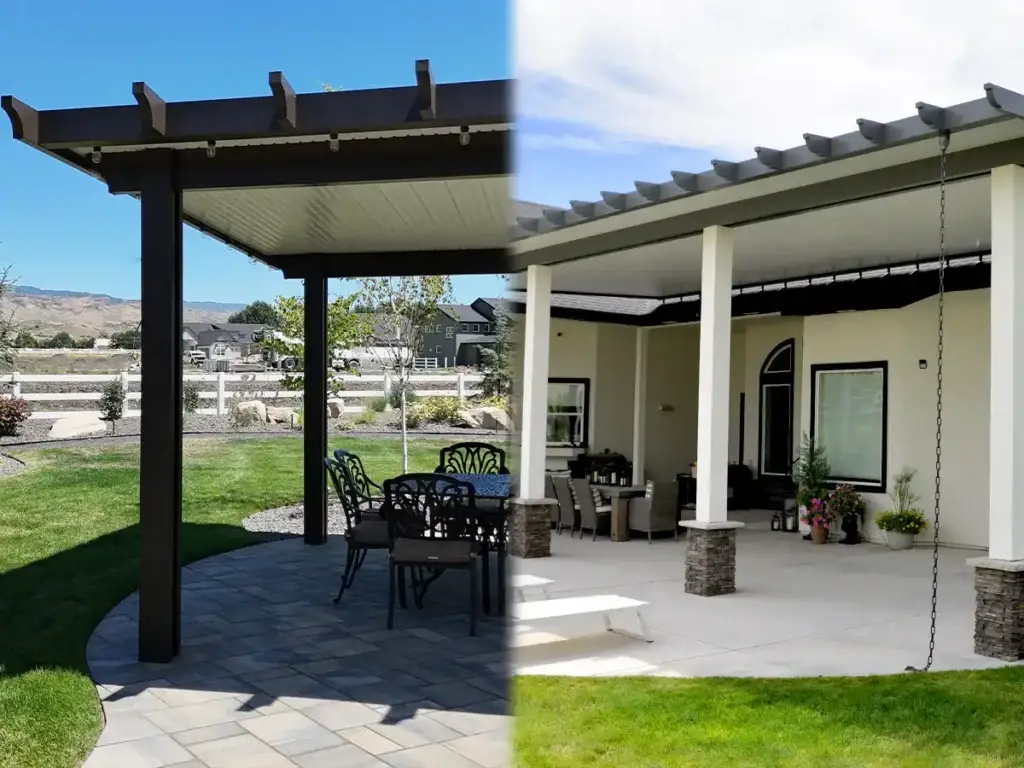 Compare a freestanding patio cover to a attached patio cover