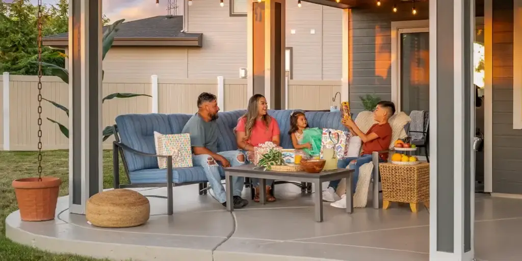 How much shade does a patio need for a comfortable backyard seating area with partial sun coverage