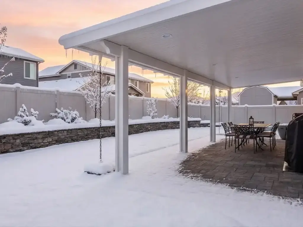 Patio cover structure during winter months