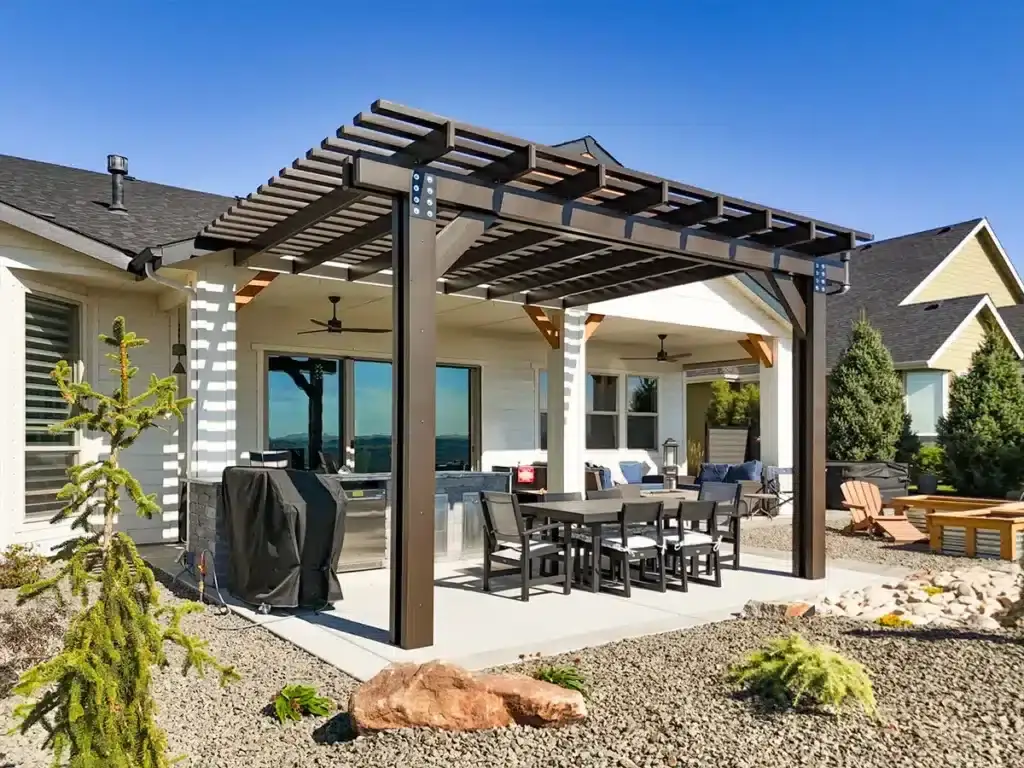 Patio cover providing shade in St George Utah backyard