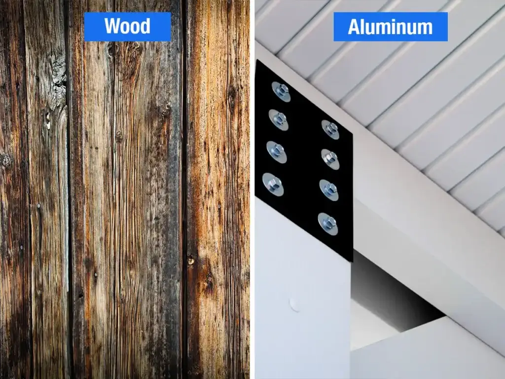 Pergola and solid patio cover comparison showing different levels of backyard shade