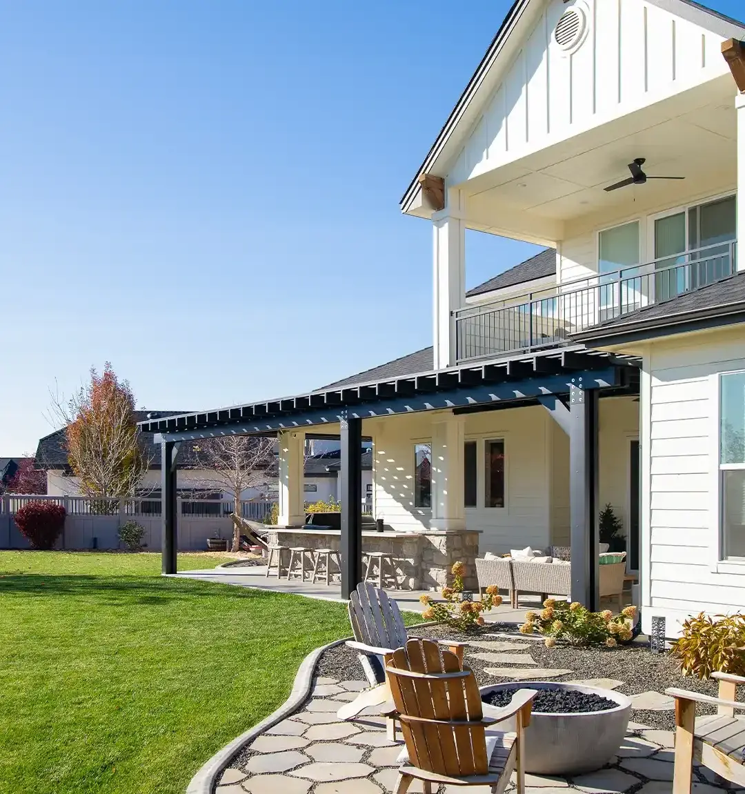 Custom ShadeWorks patio cover installation at a Treasure Valley home