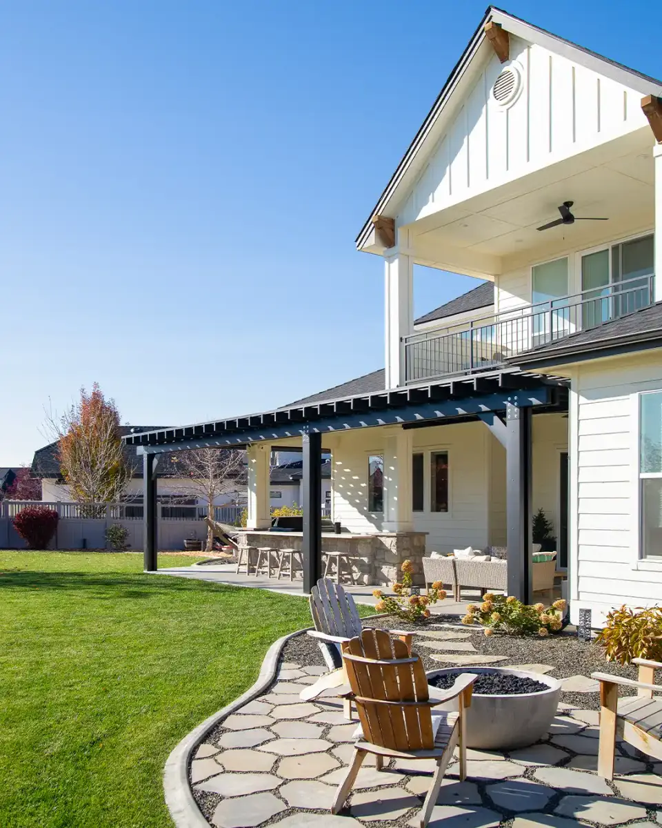 Custom ShadeWorks patio cover installation at a Treasure Valley home