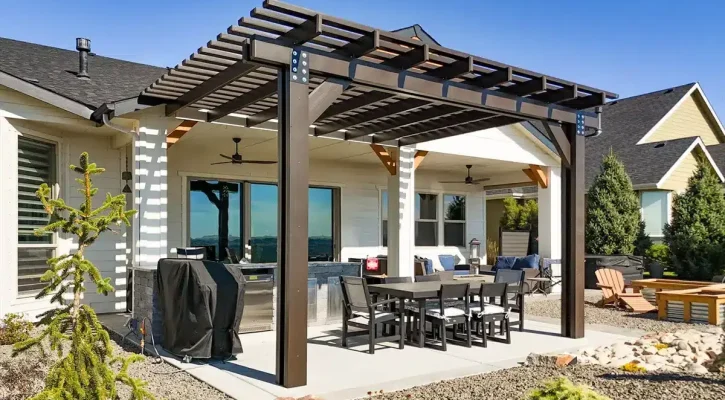 Patio cover providing shade in St George Utah backyard