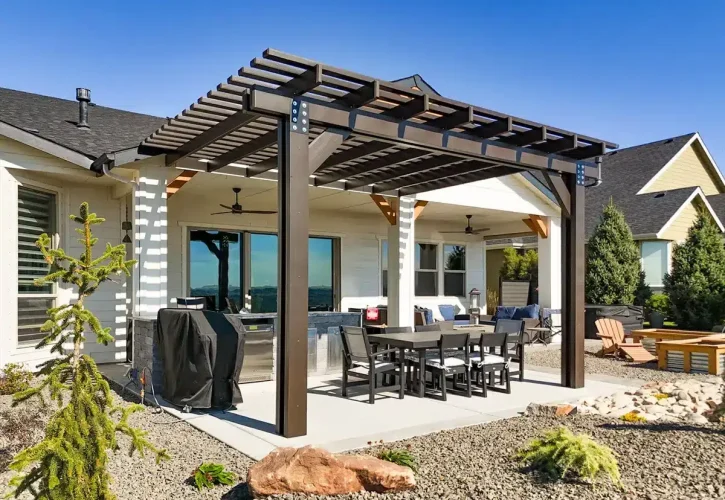 Patio cover providing shade in St George Utah backyard
